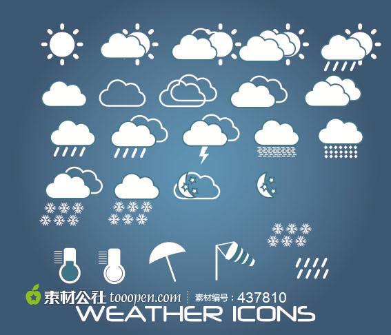 天气预报气象标志矢量素材