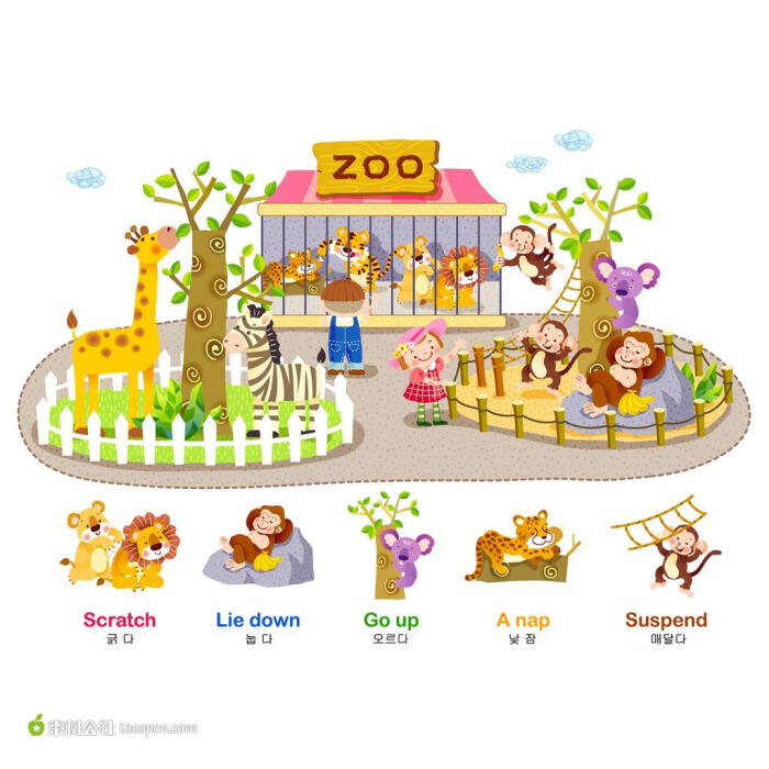 儿童插画 动物园