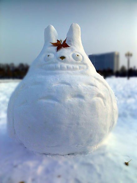 下雪喽下雪喽,一起堆个龙猫雪人吧_龙猫