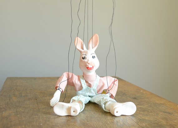 vintage hazelles peter rabbit marionette 古早彼得兔拉线木偶