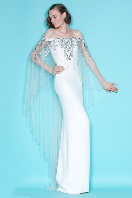 华丽的白色晚礼服魅力四射 marchesa 2012 lookbook