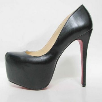 最新16厘米高跟鞋2011christian louboutin black sheep skin 160mm