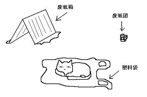 最爱的3种玩具废纸箱废纸团和塑料袋