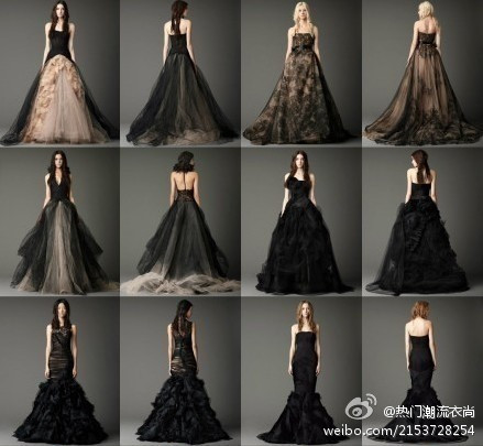 每个女人心里又有一套vera wang【vera wang 2012 fall 黑色婚纱系列