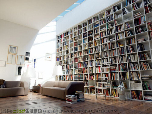 lets cheers 欢聚客厅系列. 整面墙的书柜与书.一种知识的富足.