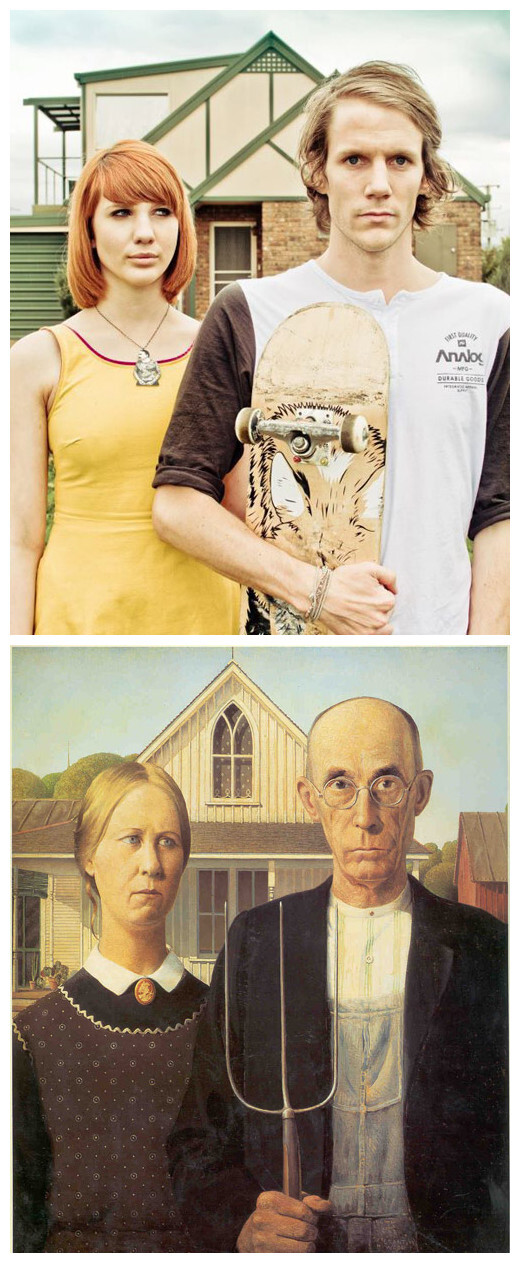 jesse john hunniford模仿的"american gothic"