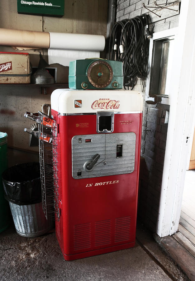 vintage soda machine photograph by john rizzuto