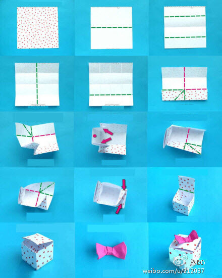 简单的手工折纸礼盒图解教程!