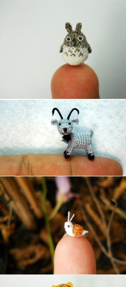 etsy上的手工达人suami用毛线制作的可爱小动物,好小,好萌!