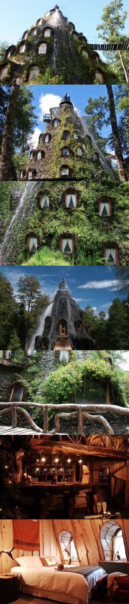 【智利的魔术山旅馆】充满森林气息,象在魔幻世界里的房子