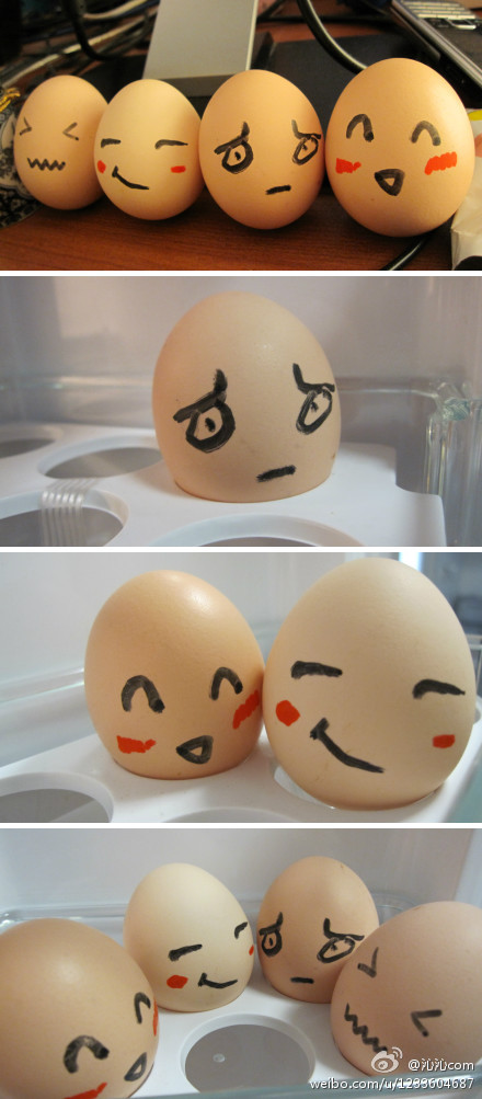 有表情的鸡蛋,会不会不忍心吃了呢.