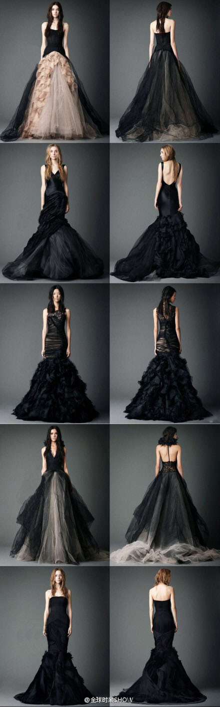 vera wang ,黑色系婚纱.朋克新娘