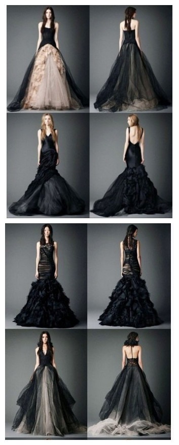 vera wang的黑色婚纱系列