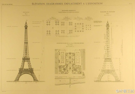 几张很漂亮的埃菲尔铁塔设计图.