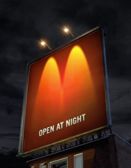 owl【创意广告】麦当劳"open at night.