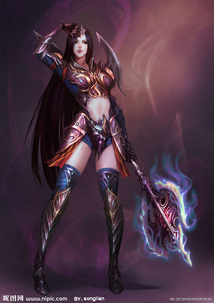 女战士设计图_cg人物-魔幻_动漫人物_动漫