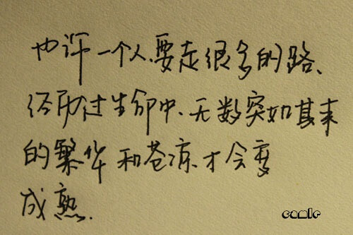 也许一个人,要走很多的路,经历过生命中,无数突如其来的繁华和苍凉