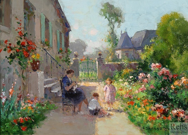 edouard leon cortes(1882 - 1969)油画 生活的剪影.