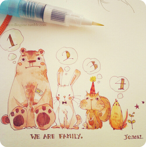 水彩涂鸦!流量鼻涕熊,绅士兔,buttcheek…-堆糖