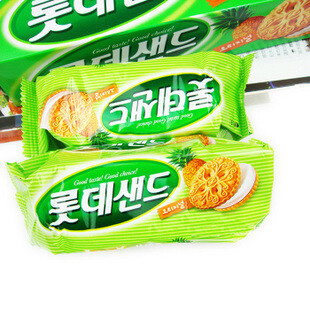 韩国饼干韩国乐天菠萝夹心饼干