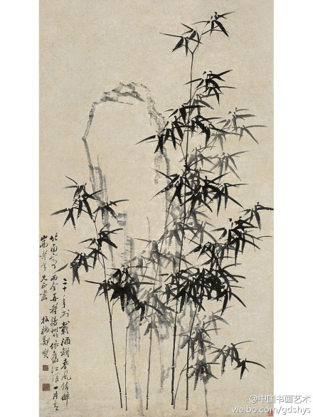 而今再种扬州竹,依旧江淮一片青.嵩老年兄正画.板桥郑燮.