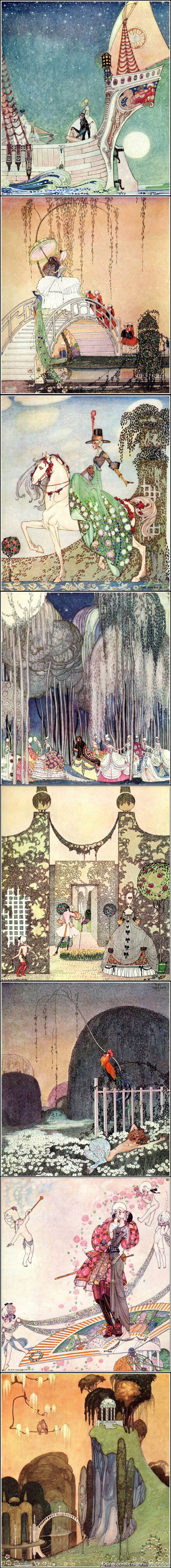 伟大人物之一是丹麦的kay nielsen, 他在1913年创作的神话插图绘本"in