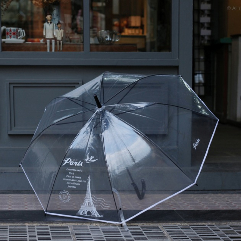 左米生活 zakka杂货 创意透明雨伞 加厚公主伞雨伞 长柄透明伞