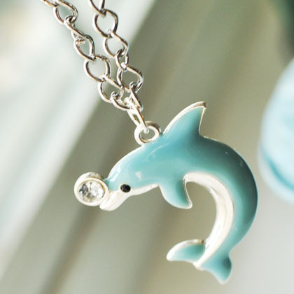 可爱海豚项链蓝色海洋