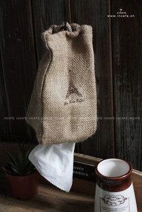 incafe| 可爱麻质抽纸袋 抽纸袋 麻质抽纸袋 杂货卷纸麻袋 卷纸袋