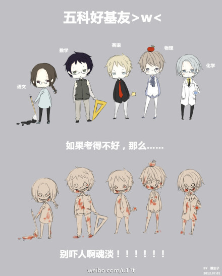 【学科拟人】考不好就黑化了喂!   雘尘子的作品