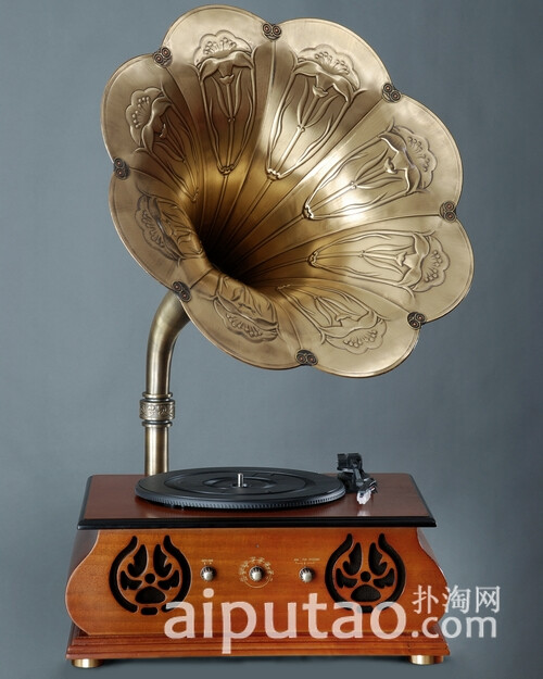 老上海黑胶片唱片机古典收音机梵尼诗