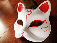 【现货】夏目友人帐 猫老师 手绘和风狐狸面具