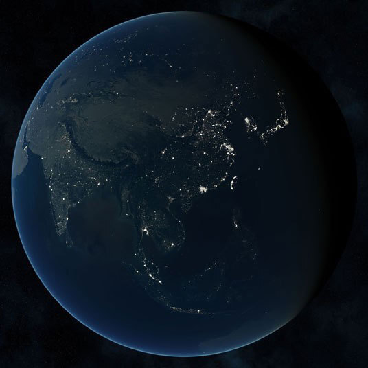 震撼地球夜景卫星图