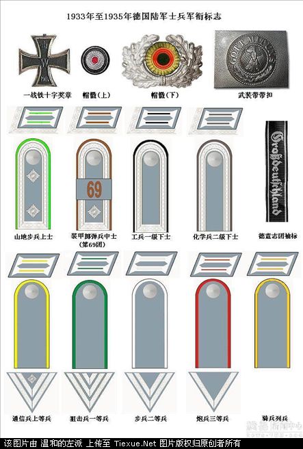 纳粹德国军官军衔标志!(组图)   一,二