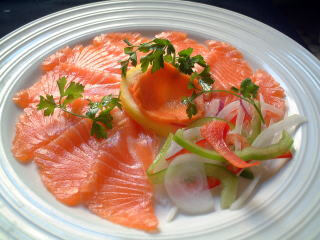 salmon sashimi