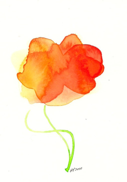来自美国宾夕法尼亚州的karen faulkner,简单抽象的水彩画