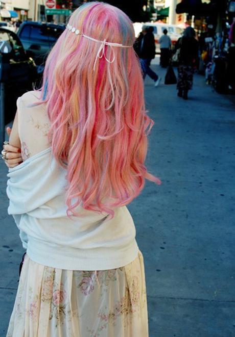 令人惊叹的粉色系彩虹头发~好像童话中的芭比甜心!jpg