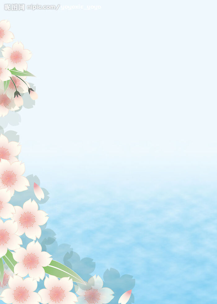 淡雅蓝色小花日本风格底纹