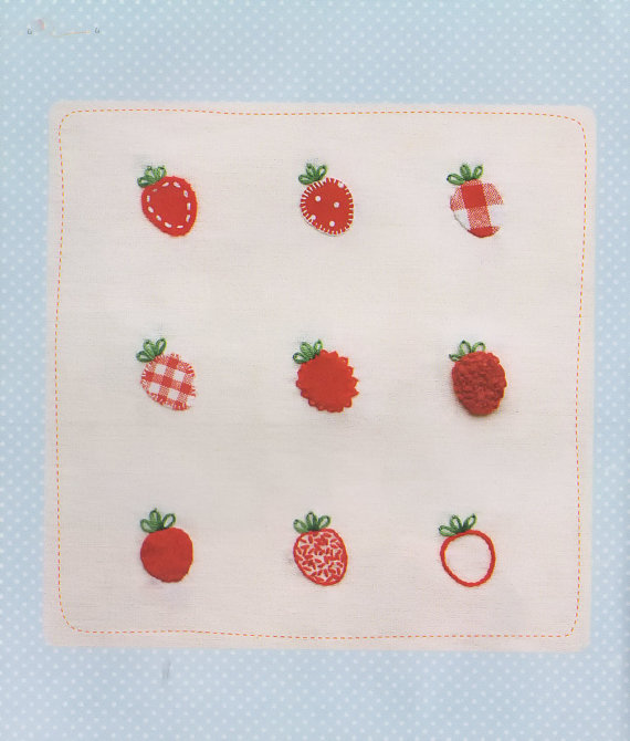 lovely strawberry hand embroidery stitch sewing appl