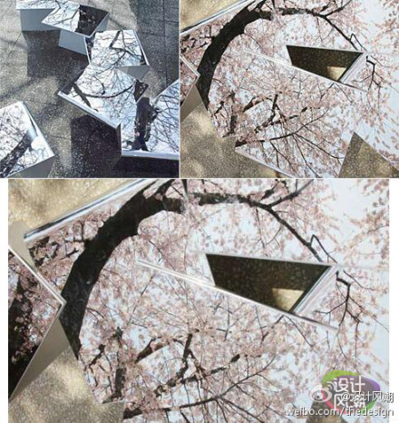 他们用不锈钢制作了公共座椅,并在面上进行了镜面处理,光可鉴人,于是