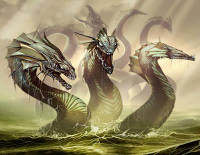 海德拉(hydra):希腊神话中的九头蛇,是西方的神话生物,在古希腊神话中