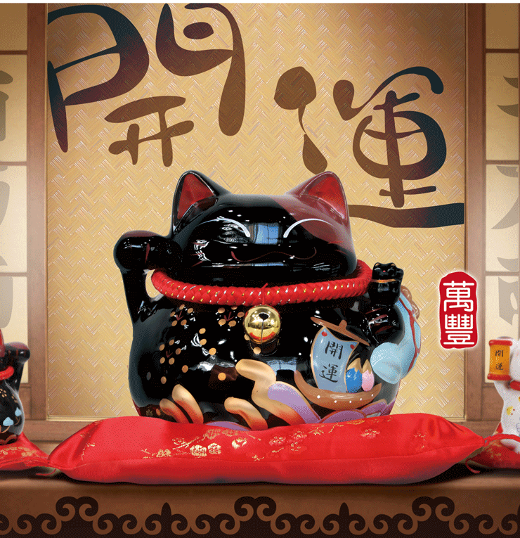 日本猫开运招财猫储蓄罐存钱罐陶瓷结婚摆