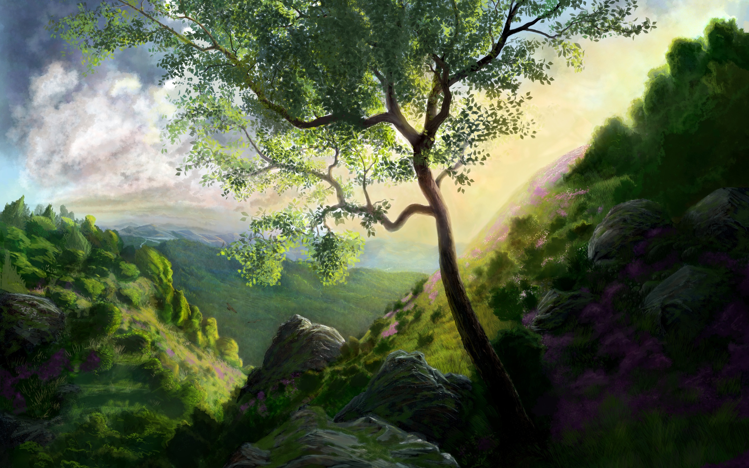 山树画 壁纸 - 2560x1600