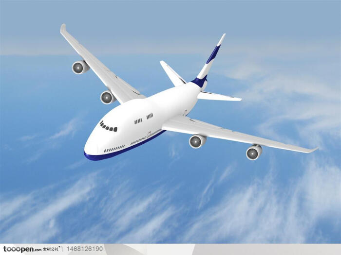 飞翔在蓝天上的大型飞机工业科技图片素材