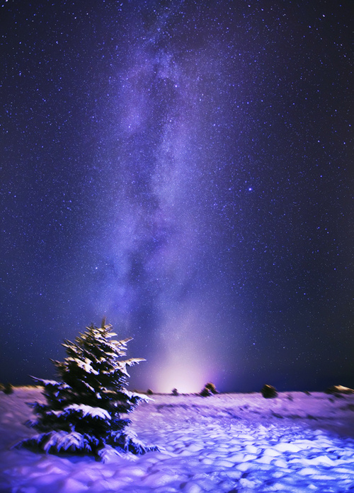 银河和雪夜