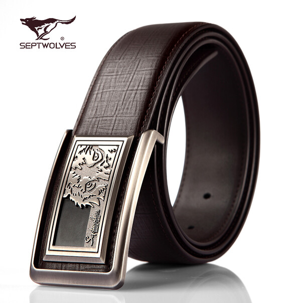 七匹狼皮带 男士 腰带 真皮平滑扣男式裤带…-