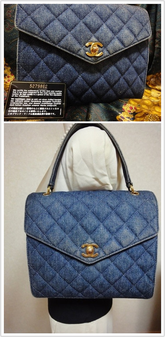 vintage chanel 牛仔布 手提包 http://weibo.com/pookyinmel