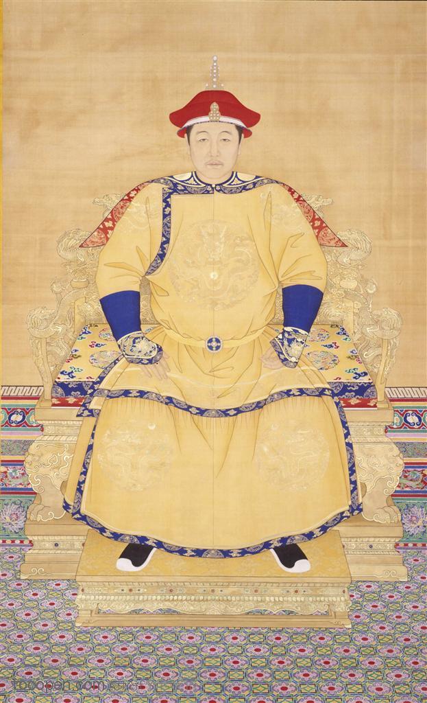 清顺治朝服像古代皇帝画像艺术设计图片素材
