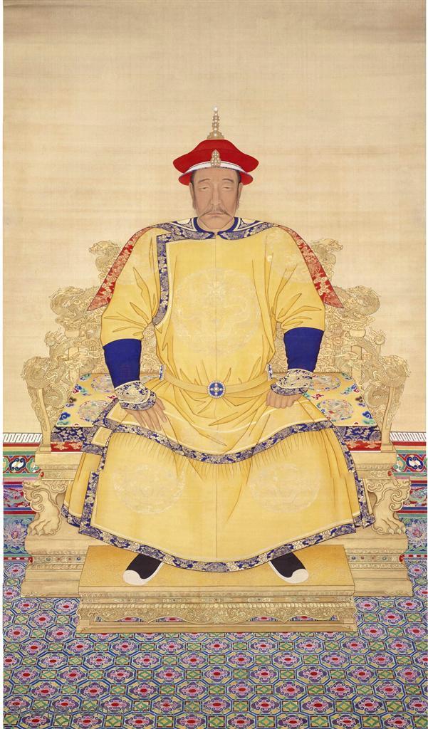 中国清朝皇帝帝王努尔哈赤朝服画像艺术设计图