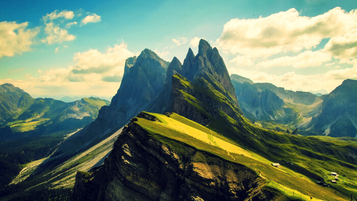 mountains landscapes peak skies / 1600x900 wallpaper